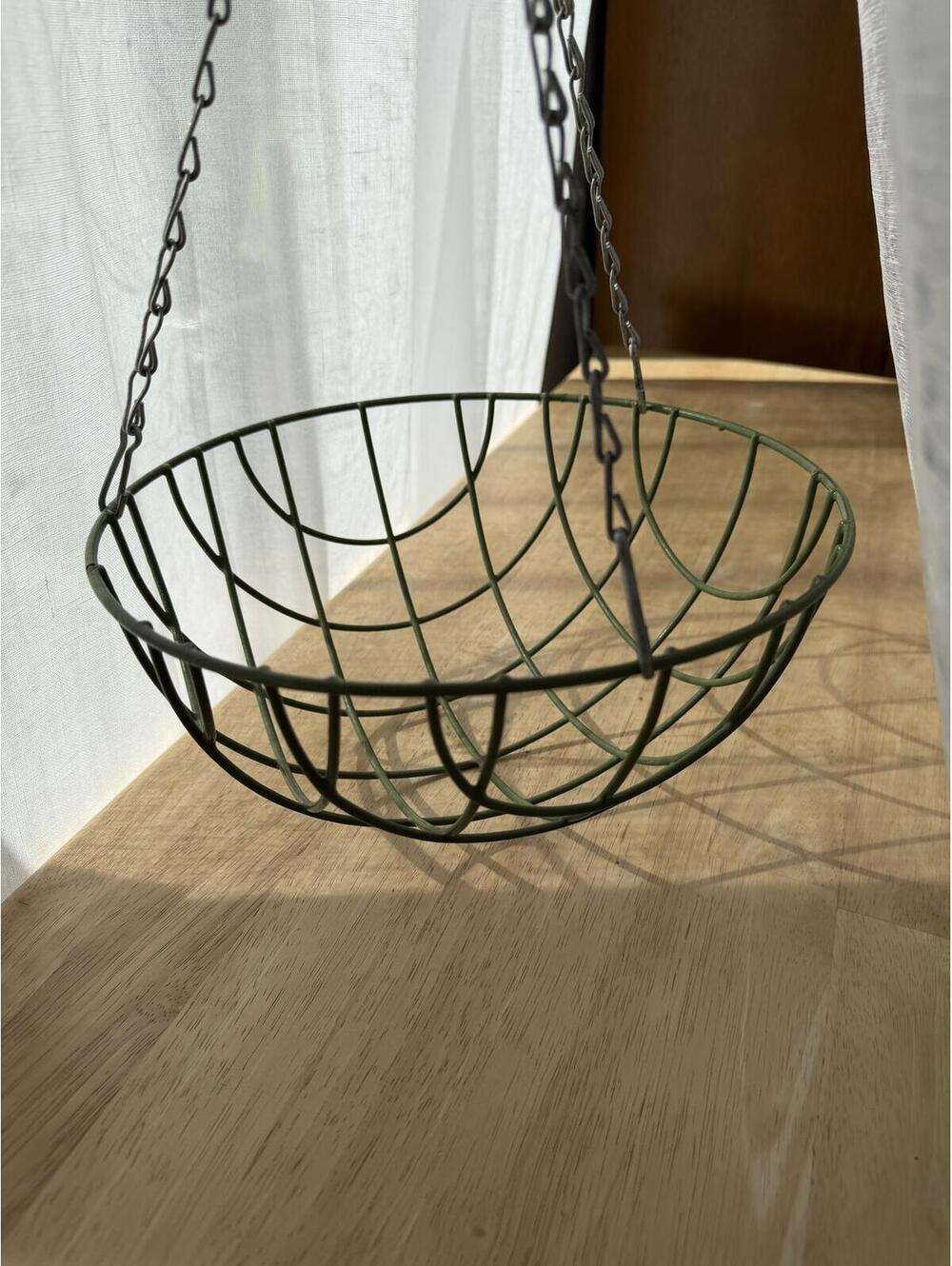 Vintage Hanging Wire Basket Planter Set of 2